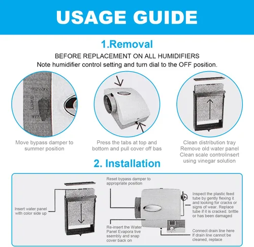 Vista 7 de Kit de mantenimiento del humidificador 4839 se adapta al filtro de reemplazo del humidificador del panel de agua Aprilaire No.35, se adapta a