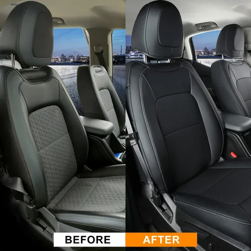Vista 6 de LUCKYMAN CLUB 2 fundas de asiento delanteras Chevy Colorado, aptas para camión de trabajo Colorado Crew Cab Z71 LT ZR2 2015-2022 con piel sintética