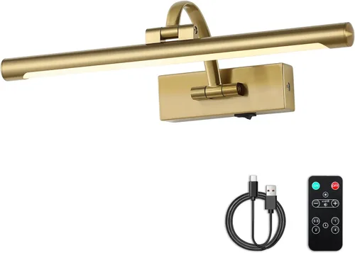 Vista 15 de DESOOP - Luces inalámbricas recargables para cuadros, iluminación de galería, luz de marco de fotos con batería, control remoto y temporizador, luz