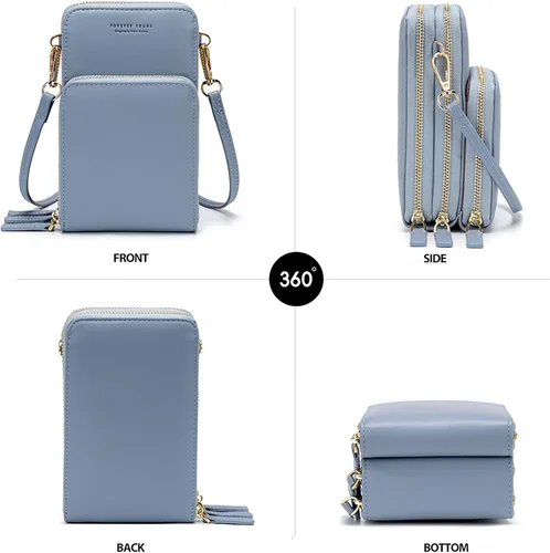 Vista 2 de Bolso chico en bandolera de mujer para celular minicartera tarjetera monedero de manohombro