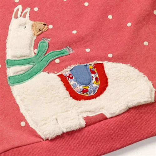 Vista 3 de HILEELANG - Sudadera de manga larga y cuello redondo para niña, sin botones, para invierno