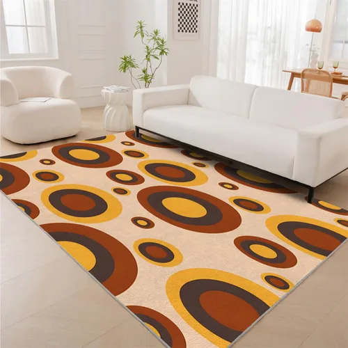 Vista 30 de Alfombra retro con flores, alfombra vintage de 2 x 3 pies, lavable antideslizante, para interiores, para entrada, entrada, cocina, mesita de noche