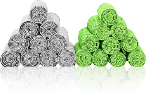 Vista 13 de Paquete de 20 toallas de enfriamiento (40 x 12 pulgadas), suaves, transpirables, fibra ultrafina, superabsorbentes, toalla fría rápida, para bolos