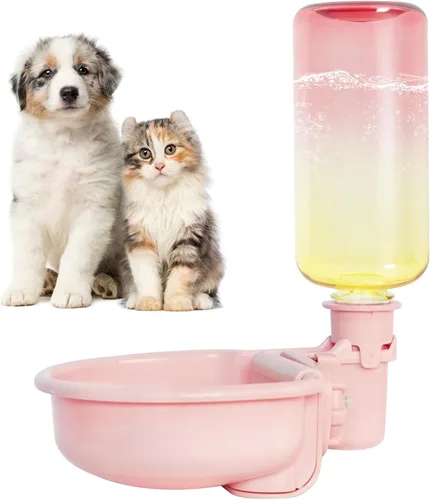 Vista 14 de Vannon Botella de agua para mascotas de 16oz, dispensador de tazón de agua por gravedad para jaula, dispensador de agua anti-desbordamiento