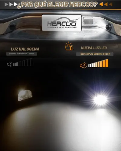 Vista 2 de HERCOO Luz LED para Placa de Matrícula, Lámpara de Etiqueta, Luces Traseras, Enchufe Pigtail, Conjunto de Enchufes de Arnés de Cables Compatible