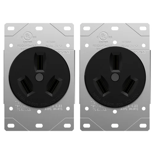 Vista 10 de ENERLITES Toma de secadora 30A, NEMA 10-30R, 125/250V, negro con placa