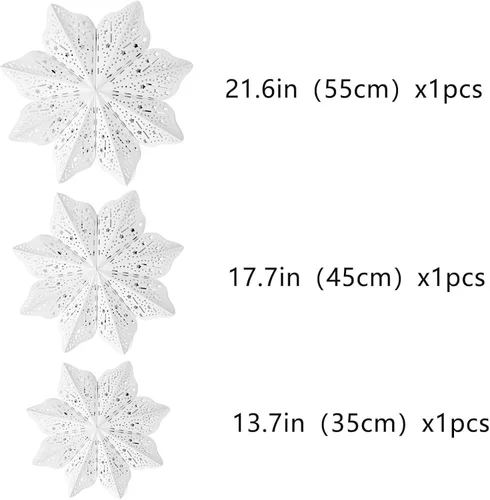 Vista 3 de 3 Piezas Faroles de Papel de Navidad con Estrella Farol de Papel Lámpara de Papel Decoración Colgante de Fiesta Frozen para Bodas Árboles de Navidad