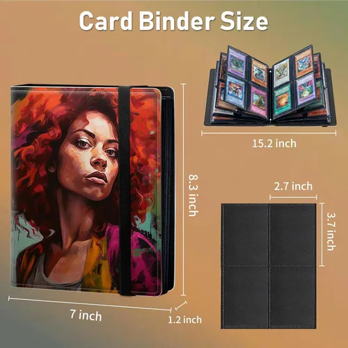 Vista 2 de Carpeta para tarjetas intercambiables, 4 bolsillos para tarjetas intercambiables, 160 bolsillos de doble cara, funda para tarjetas