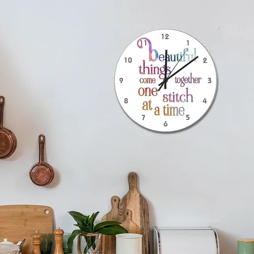 Vista 70 de Reloj de pared de guitarra acústica con aspecto de madera natural, reloj de madera rústico y elegante, 10 silenciosos, sin tictac, de cuarzo