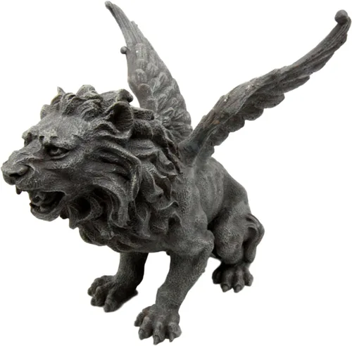 Vista 5 de Atlantic Collectibles - Figura decorativa de gárgola de león rugiente de Aslan, 7 pulgadas de alto