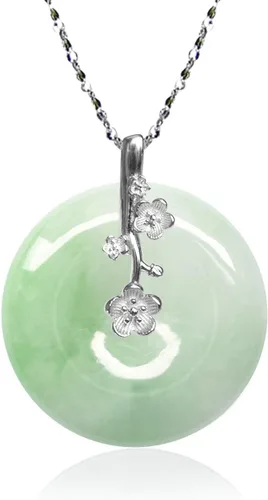Vista 25 de Dahlia Collar eterno de jade en forma de círculo, jadeíta de grado A certificada de Birmania auténtica para la paz