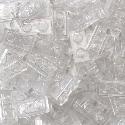 Vista 5 de Basic Parts - Juego de 450 piezas de placa de 1 x 2 pulgadas, azulejos transparentes transparentes, juego clásico de bloques de juego, juguete