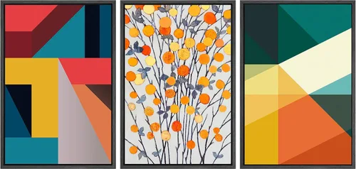 Vista 116 de SIGNWIN Lienzo enmarcado para pared, juego de arte tranquilo con reflejo de lago, acuarela, montaña y agua, ilustraciones modernas, arte abstracto