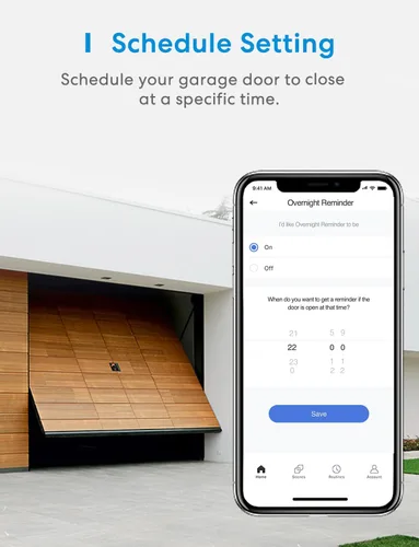 Vista 9 de Meross - Control remoto inteligente para apertura de puerta de garaje, control por aplicación, compatible con Alexa y SmartThings, múltiples modos