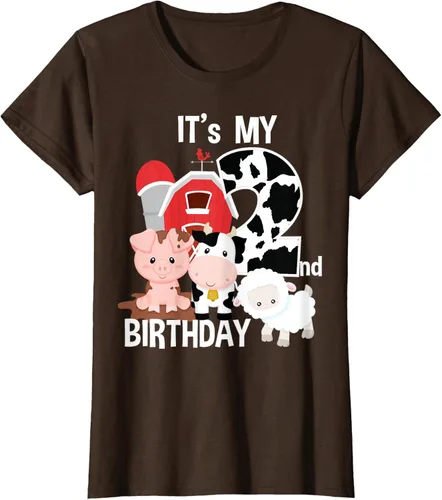 Vista 18 de Camiseta para fiesta de 2 años con texto en inglés "It's My 2nd Birthday", Negro