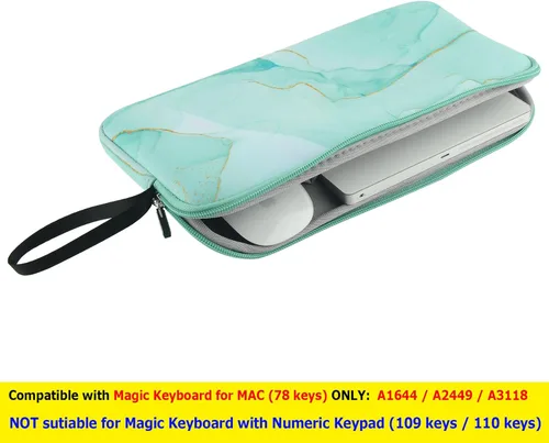 Vista 3 de Cosmos Funda de neopreno para teclado de transporte, bolsa de protección compatible con teclado mágico 1 y 2, mouse mágico, teclado inalámbrico
