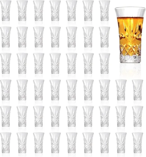 Vista 10 de QUAFFER Vasos de tequila con base pesada, vasos cordiales de 2 onzas (juego de 4) – Forma clásica de vidrio elegante – Auténtico juego de vasos