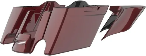 Vista 10 de Cubiertas laterales de alforjas estiradas para motocicleta, extensión extendida para Harley Touring 2014+ - Whisky ámbar Amber Whiskey