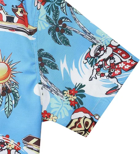 Vista 5 de TURETRENDY Camisas hawaianas para hombre, estampado floral, con botones, verano, tropicales, vacaciones, playa, fiestas