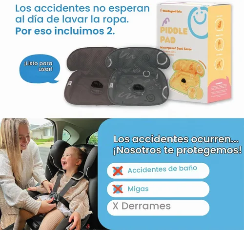 Vista 9 de Paquete de 2 Almohadillas Negras para Pipí – Protector Impermeable para Asiento de Coche y Cochecito para Entrenamiento de Orinal de Niños Pequeños