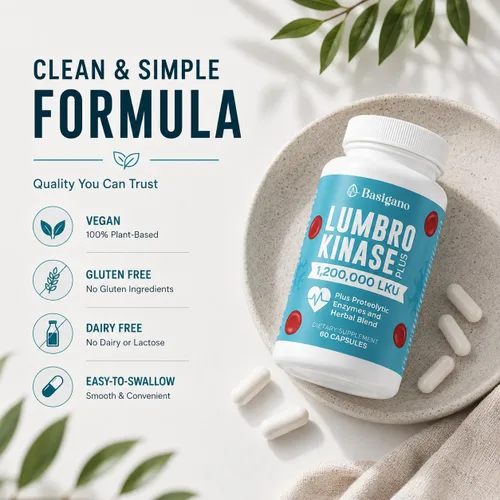 Vista 6 de Suplemento de lumbroquinasa, 1,2 millones de LKU - Cápsulas de 120 mg, potente alternativa de nattoquinasa con enzimas proteolíticas y mezcla