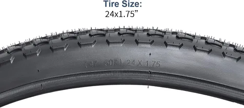 Vista 4 de YUNSCM 2-PCS 24" Mountain Bike Tires 24x1.75/47-507 Compatible with Mountain Bike 24 x 1.75 24X1.75 Bike Bicycle Tires (Y-682)