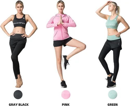 Vista 6 de TONGXinHUA - Conjunto de 5 piezas de entrenamiento para mujer trajes deportivos para hacer yoga bailar fitness