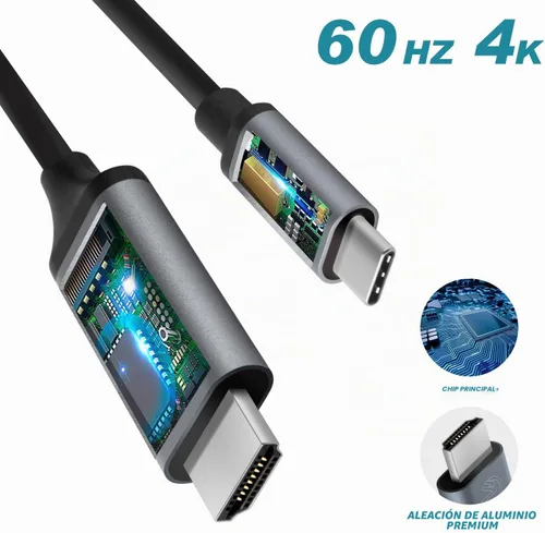 Vista 2 de Cable USB C a HDMI para iPhone 15 Pro/Max 4K, S24/S23/S22/S21/Note 20 a Cable HDMI, Cable Adaptador USB C a HDMI para Samsung Galaxy, MacBook