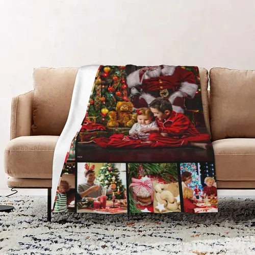Vista 12 de Manta personalizada con fotos, texto, manta personalizada de franela para regalos de cumpleaños de adultos y niños, bodas, Navidad, Halloween, Día