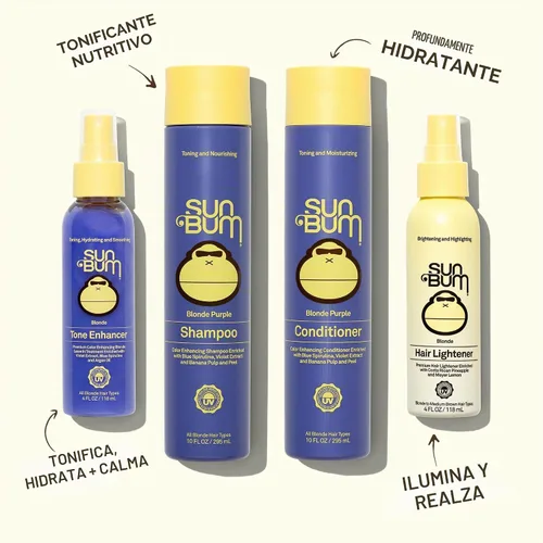 Vista 4 de Sun Bum Tónico para el cabello rubio morado, spray para mejorar el tono - 4