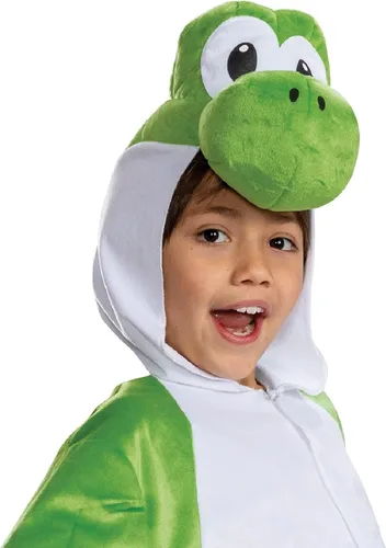 Vista 3 de Disguise Yoshi - Overol con capucha, disfraz oficial de personaje de Super Mario para niños, talla (4-6)