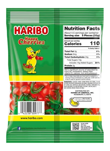 Vista 2 de Haribo, Bolsa de cereza gemela, 5 oz