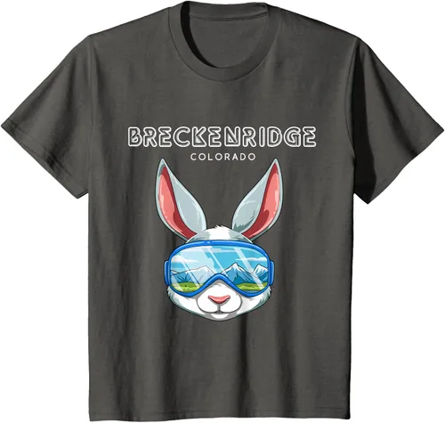 Vista 40 de Breckenridge Colorado USA - Camiseta de esquí y snowboard de conejo, Negro, S