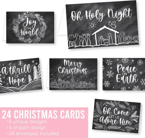 Vista 5 de Hadley Designs Tarjetas de Navidad Cristianas Con Sobres Religiosos - 24 Tarjetas de Navidad Religiosas en Blanco de la Natividad con Jesús