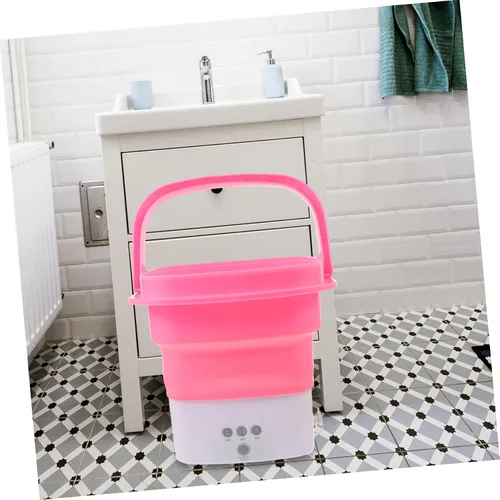 Vista 3 de OSALADI Lavadora portátil mini carpeta de lavandería compacta para apartamentos dormitorios viajes nosotros enchufe estándar