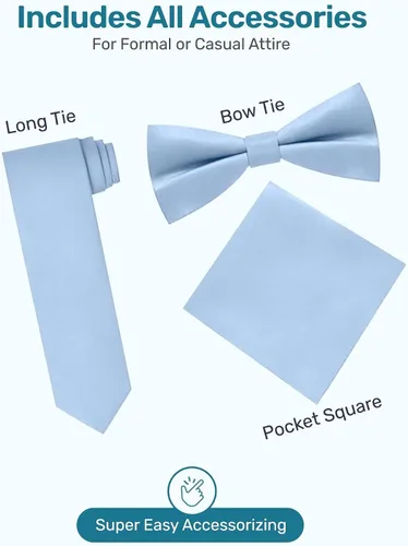 Vista 4 de S.H. Churchill & Co. Conjunto de chaleco de 4 piezas para hombre, con corbatín, corbata para el cuello y pañuelo de bolsillo