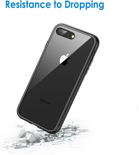 Vista 6 de JETech funda para iPhone 7 Plus de alto impacto, a prueba de rayaduras, parte posterior transparente para iPhone 7 Plus, 5.5 pulgadas, Negro