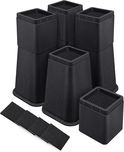 Vista 18 de ANNKUT Elevadores de muebles de 1 pulgada, elevadores de cama resistentes, elevadores de escritorio para elevación de sillas y patas de mesa, 4