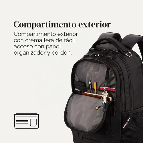 Vista 3 de SwissGear - Mochila para laptop Cecil 5505, Negro