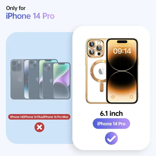 Vista 6 de Facbiny Funda para iPhone 14 Pro, compatible con MagSafe, protección completa de la cámara, funda magnética suave a prueba de golpes diseñada