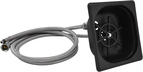 Vista 2 de Acero inoxidable Enjuagador de vidrio Copa Lavadora Limpiador automático para Bar Pub Hotel (negro)