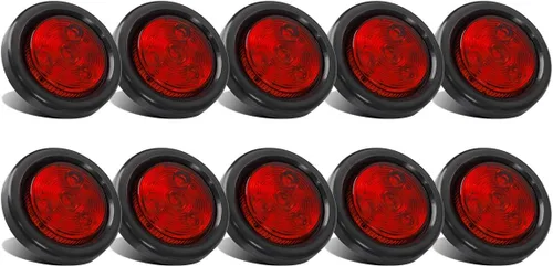 Vista 8 de Partsam 10x Luces Marcadoras de Separación LED Redondas Selladas Ámbar de 2", 4LED [Aprobado por DOT], Kit de Luces Marcadoras Laterales LED