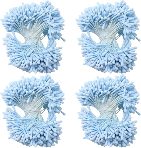 Vista 19 de HAHIYO 1000 piezas de 0.039 in negro perla doble cabeza flor Pistilo para hacer flores, decoración de álbumes de recortes, mini hecho a mano