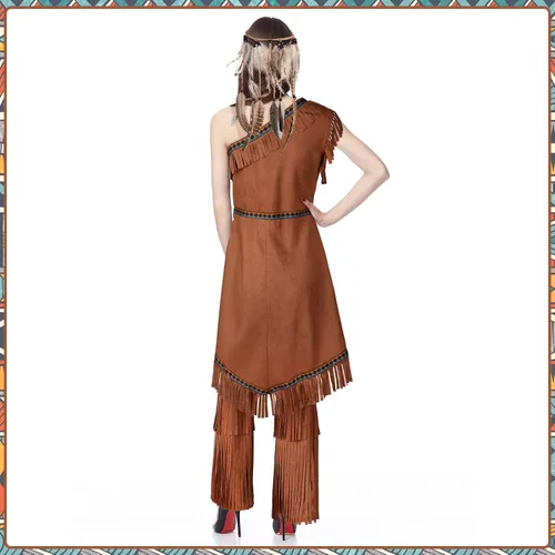 Vista 6 de Juego de 4 disfraces de Halloween para mujer, disfraz de princesa de doncella, vestido americano para Halloween (L)