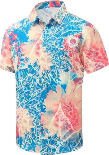 Vista 49 de SheLucki - Camisa hawaiana para hombre, unisex, de manga corta, con botones, para la playa y el verano, ropa casual estampada con sombra de palmas