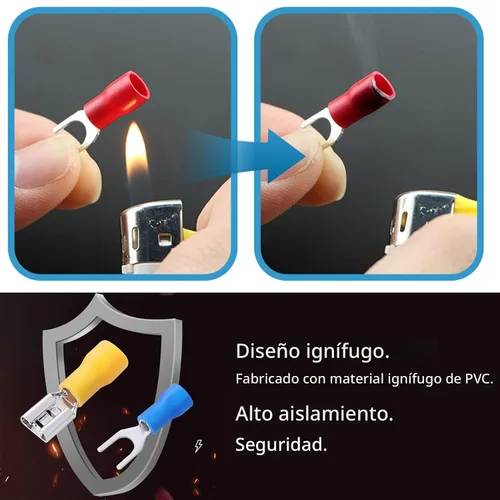 Vista 7 de Feggizuli 280 piezas de conectores de crimpado, kit de conectores macho y hembra de pala de 2.8 mm, 4.8 mm, 6.3 mm, 15 tipos de terminales
