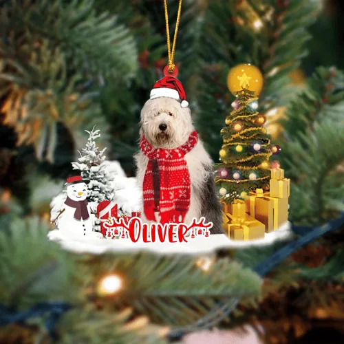 Vista 23 de NAZENTI Adorno personalizado de gato abisinio con árbol de pino, adorno de Navidad personalizado para perros amantes de las mascotas, colgante