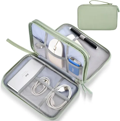 Vista 23 de CAAORDKSO Bolsa Organizadora de Electrónicos para Viaje, Estuche Pequeño Organizador de Cables Impermeable, Bolsa de Accesorios, Estuche Electrónico