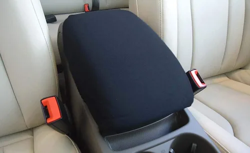 Vista 2 de Car Console Covers Plus Hecho en Estados Unidos diseñado para Audi Q8 2019-2024 Protector de neopreno para consola central, color negro