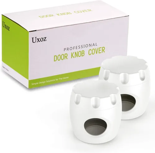Vista 9 de Cubierta de seguridad para pomo de puerta, funda de seguridad para manija de puerta de bebé, reutilizable, paquete de 4 Diseño de rosca
